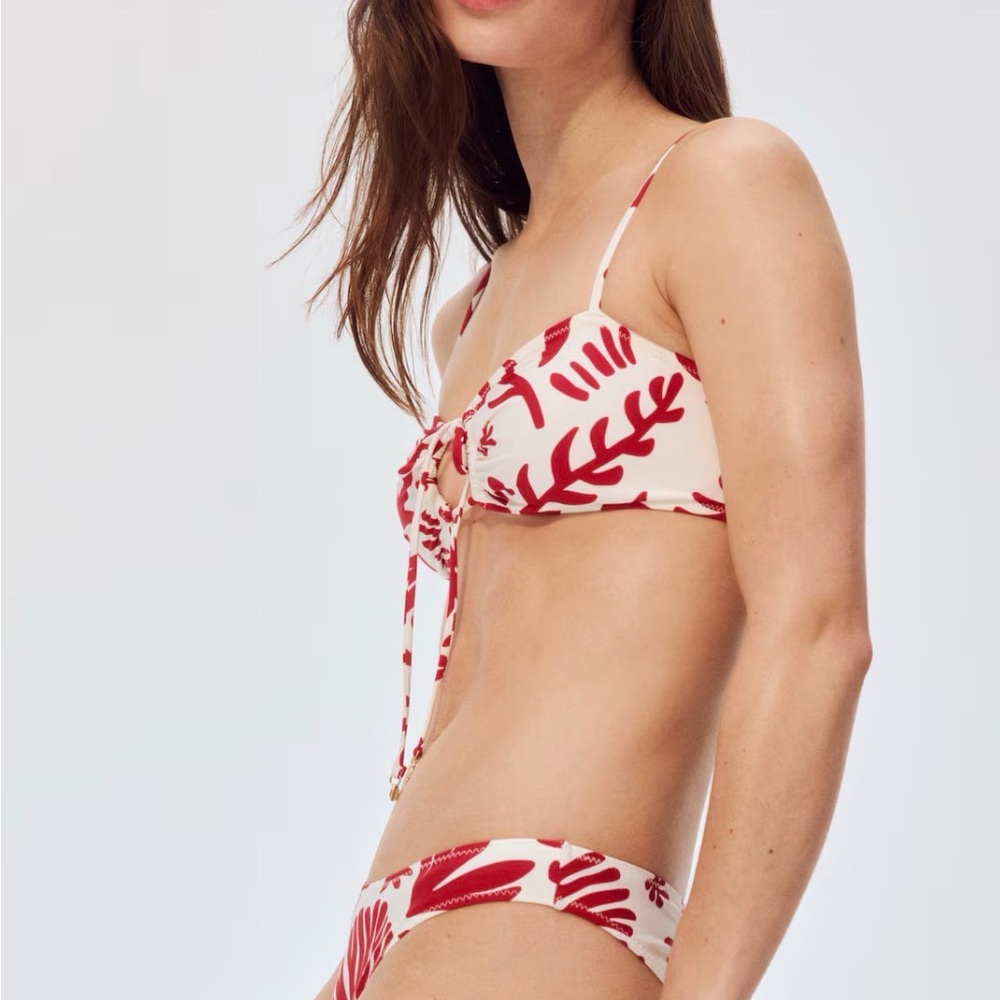 H&M Red and White Tropical Bikini